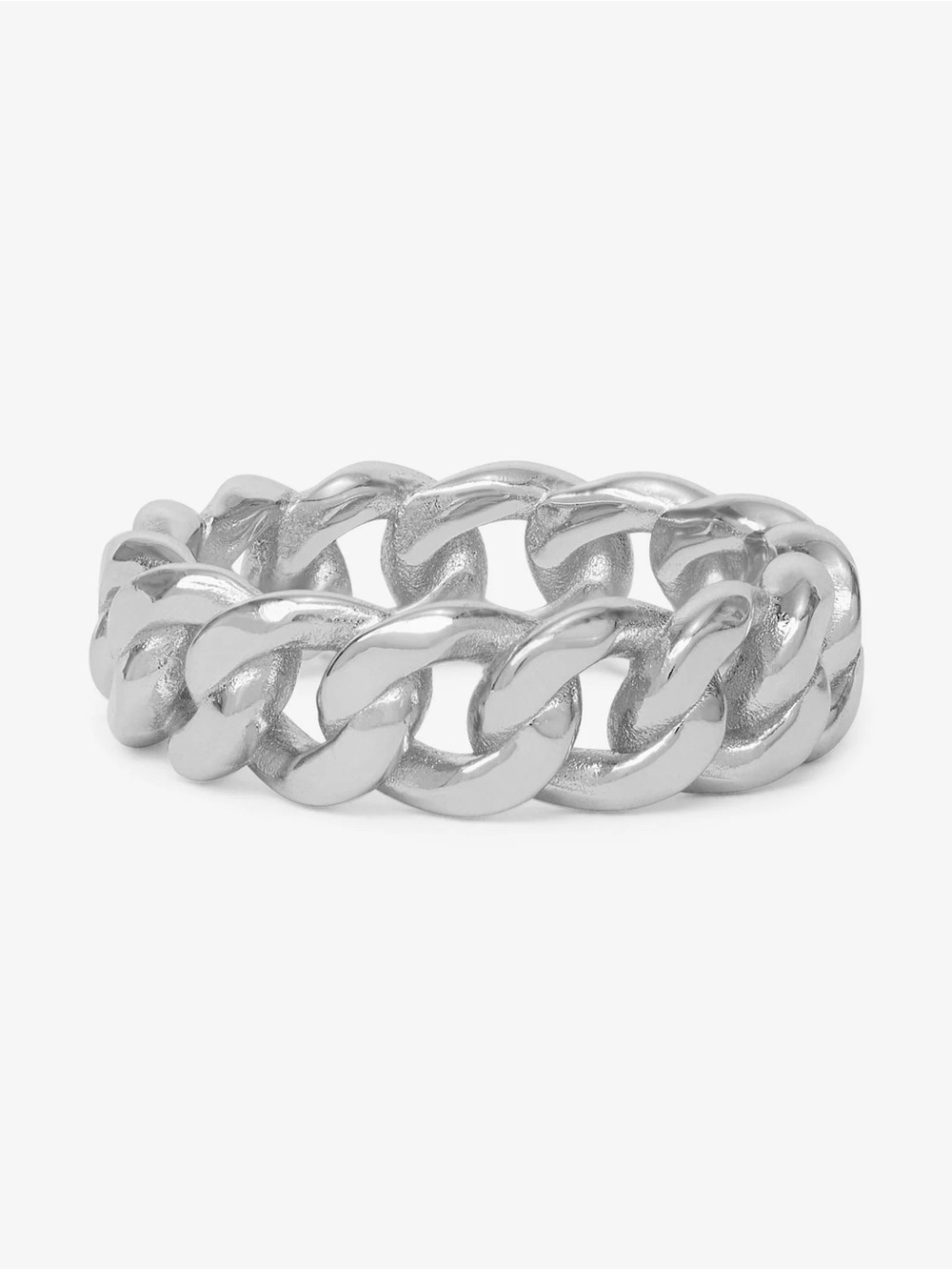 Melinda Maria Silver Cuban Link Ring- 6.8mm